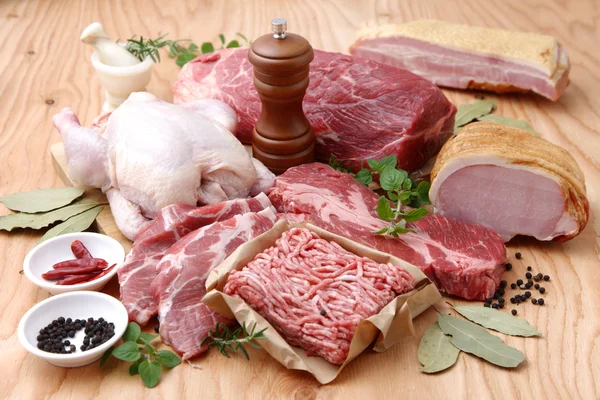 Various Fresh Meats — Stock Photo, Image