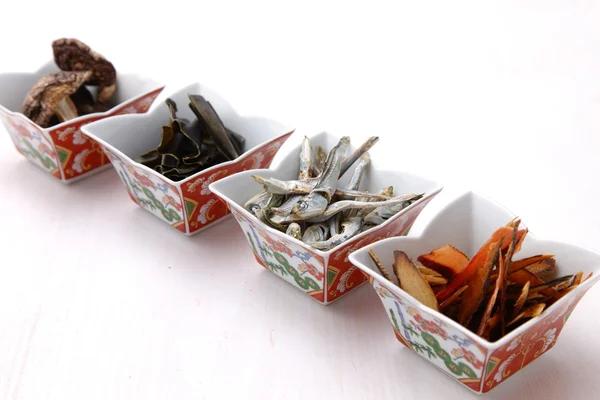 Typical dried foods for Japanese soup stock — Stock Image Typical dried foods for Japanese soup stock Stock Photo