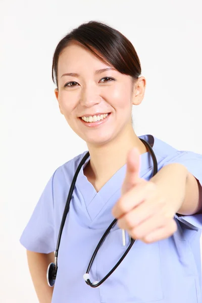 Young Japanese female doctor succeeds — Stock Photo, Image