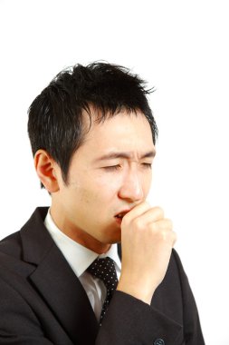 Japanese businessman suffer from a bad cough　