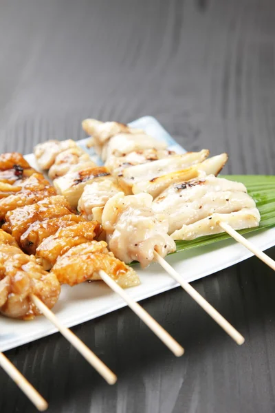 日本鸡肉烧烤串 — 图库照片
