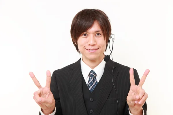 Mladí japonští podnikatel call centra — Stock fotografie