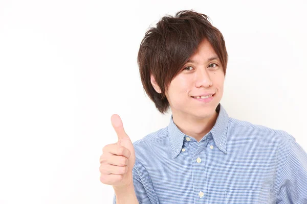 Japanese man with thumbs up gesture — Stock Photo, Image