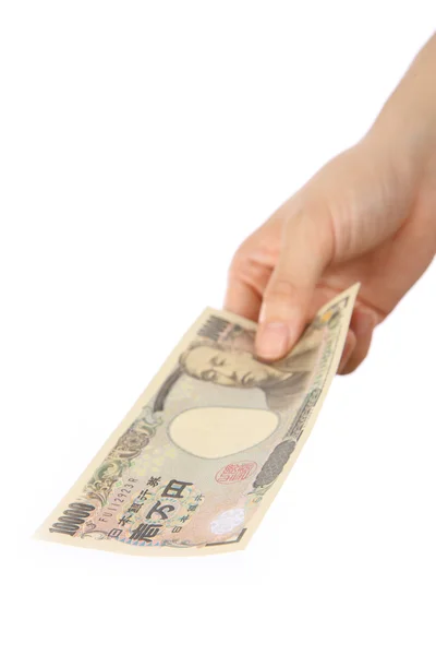 Betala en japanska 10000 yen bill — Stockfoto