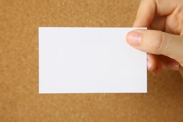 White card on a cork board — Stock Photo, Image
