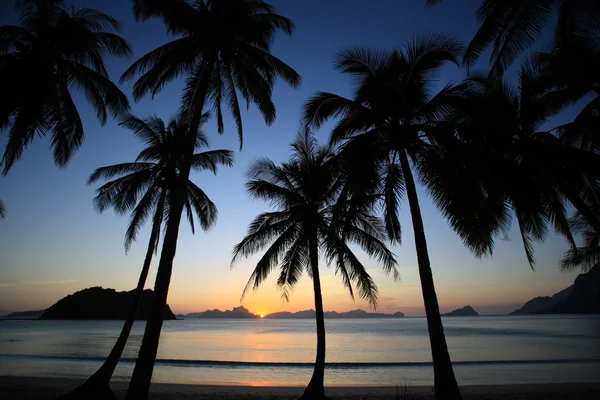 Pôr do sol da ilha trópica — Fotografia de Stock