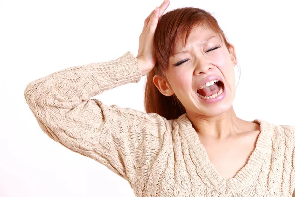 Japanese young woman shocked — Stock Photo, Image