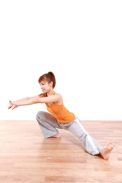 Japanese woman doing Stretch — Stock Photo, Image