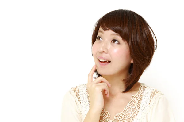 Japán nő álmodik az ő jövője — Stock Fotó