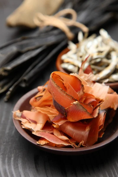 Typical dried foods for Japanese soup stock — Stock Photo, Image