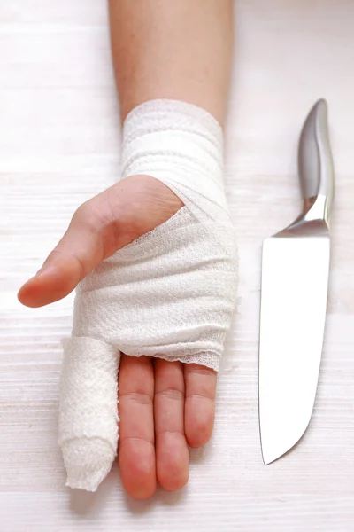 Bandaged hand — Stock Photo, Image