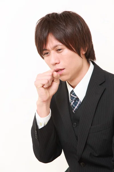 Coughing businessman — Stock Photo, Image