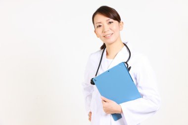 Japon kadın doktor tıbbi grafik ile