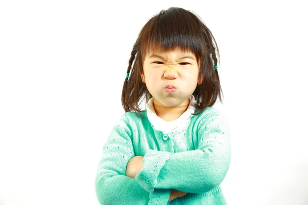 Bad mood Japanese little girl — Stock Photo, Image