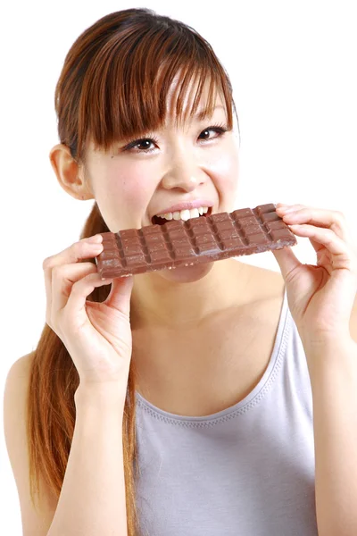 Gluttonous woman — Stock Photo, Image