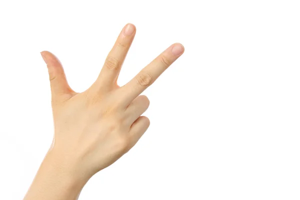 Mano muestra tres dedos — Foto de Stock