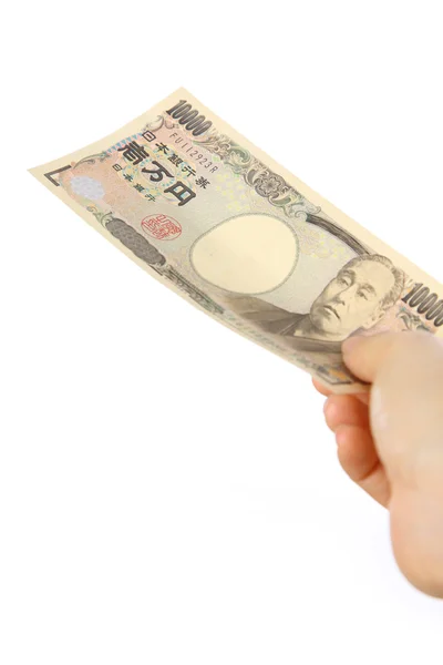 Zapłacić japoński bil 10000 jenów — Zdjęcie stockowe