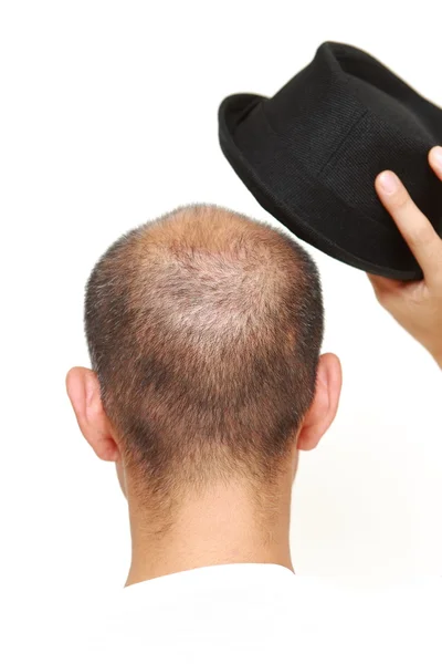 Homem careca com um chapéu — Fotografia de Stock