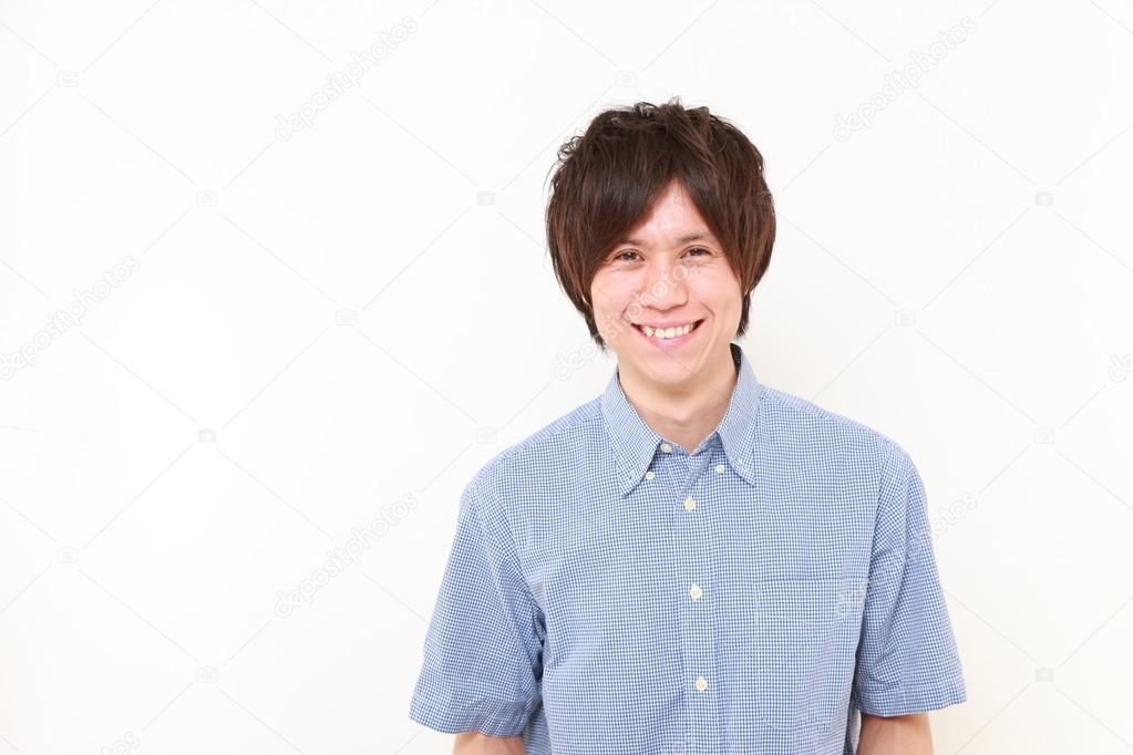 Japanese man smiles