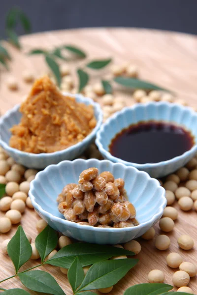 Alimentos tradicionais japoneses transformados de soja — Fotografia de Stock