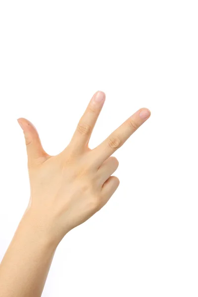 Δείξει τρεις δάχτυλο χέρι — Φωτογραφία Αρχείου