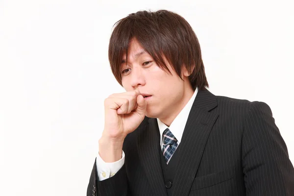 Coughing businessman — Stock Photo, Image