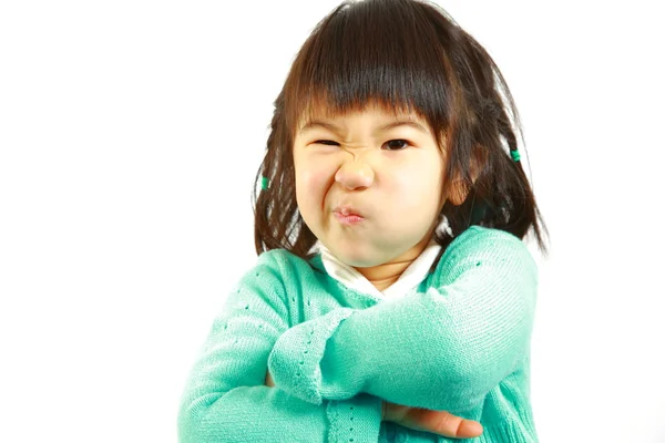 Brutto umore Giapponese bambina — Foto Stock