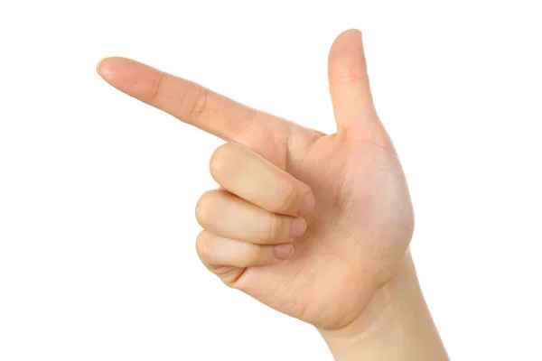 Hand of pointing sign — Stock Photo, Image