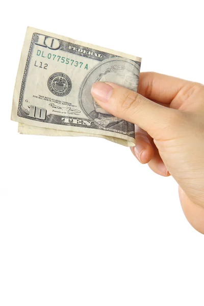 Pay a U.S. 10 doller  bill — Stock Photo, Image