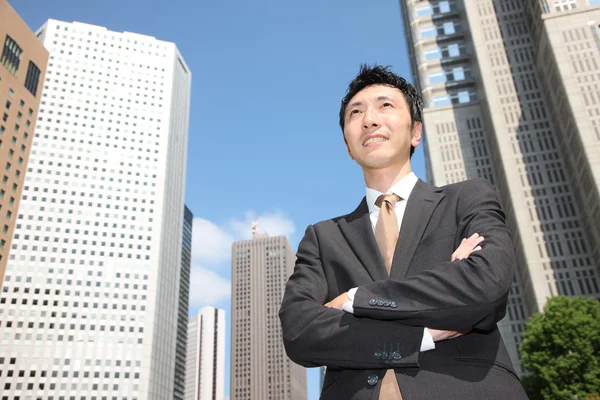 Japanese businessman in the town Stock Image