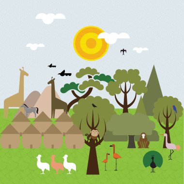 Çocuklar için Afrika 'nın geometrik illüstrasyonu