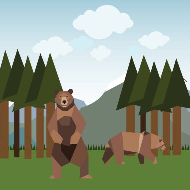 Kış resimleme manzarası ve hayvanlar