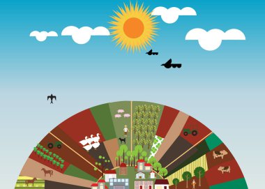 Bir çiftlik, doğa ve sağlık köyünün resmi.