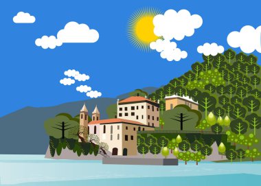 Deniz ve plajın, doğanın ve hayvanların tasviri