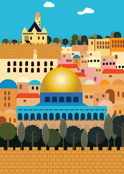 Illustration of holy places, religion and faith