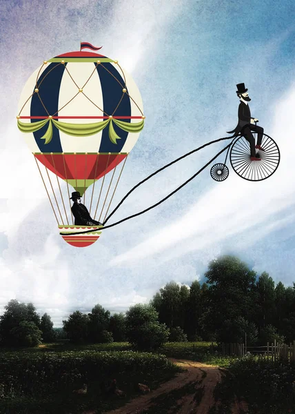 Mavi gökyüzünde insan GPS 'i