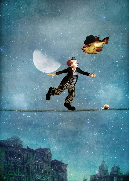 Bir hokkabaz ve şapkalı bir balık.