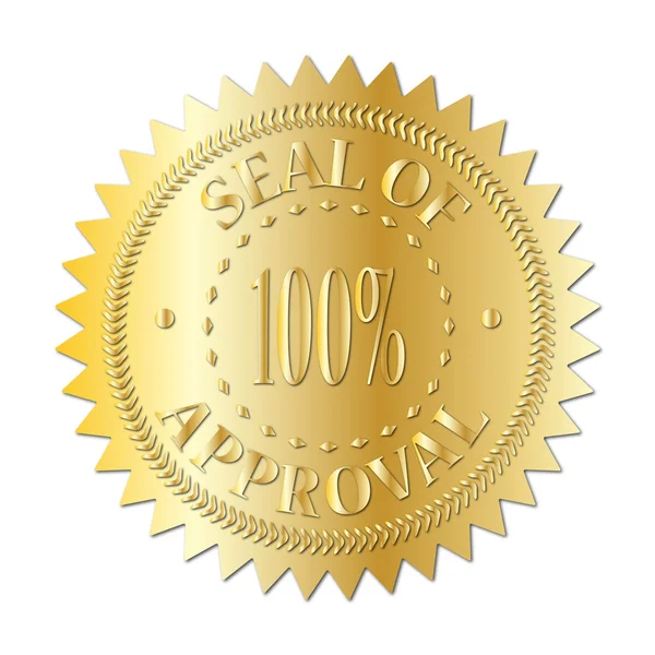 Sigillo di approvazione Badge Gold — Vettoriale Stock