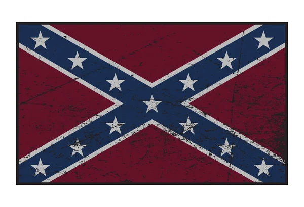 Confederate Flag Grunged — Stock Vector