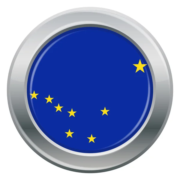 Flaga Alaska srebrny ikona — Wektor stockowy