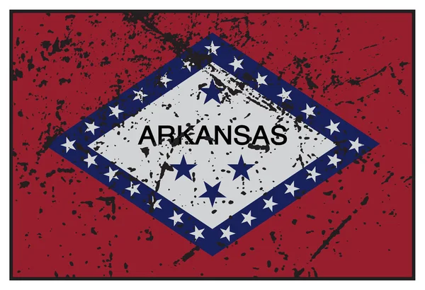 Arkansas státní vlajka Grunged — Stockový vektor