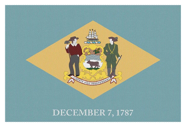Delaware κρατική σημαία άσπρο τελείες — Διανυσματικό Αρχείο