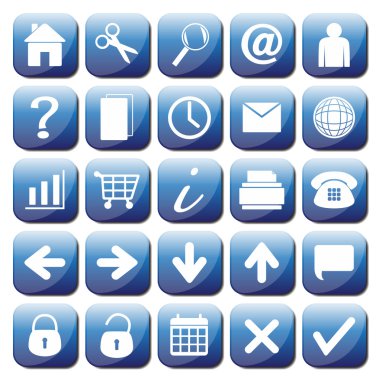 25 mavi Web Icons Set