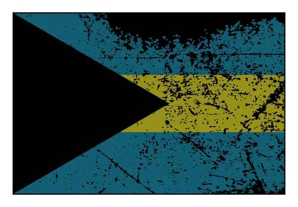 Vlajka Baham Grunged — Stockový vektor