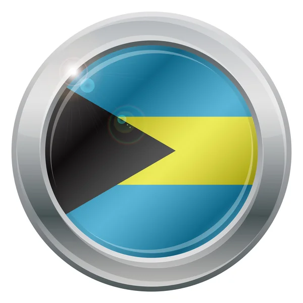 Bandera de Bahamas Icono de Plata — Archivo Imágenes Vectoriales