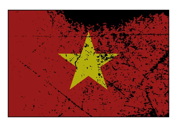 Vietnamfahne zerkratzt — Stockvektor