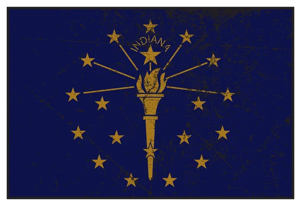Vlajka státu Indiana Grunged — Stockový vektor