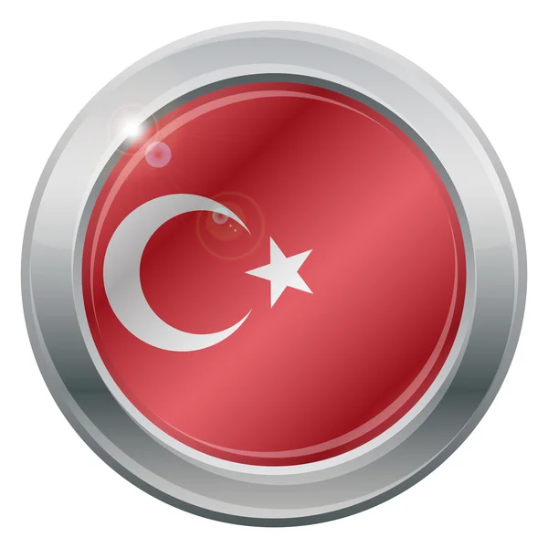 土耳其国旗银图标 — 图库矢量图片