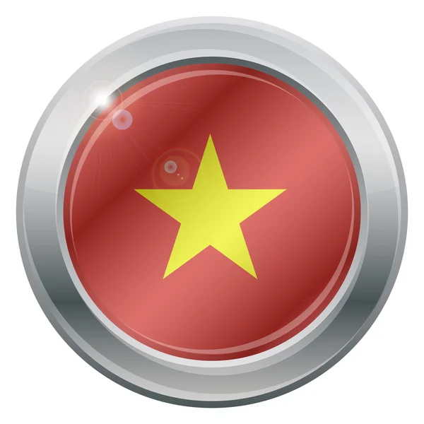 Vietnamesische Flagge silbernes Symbol — Stockvektor