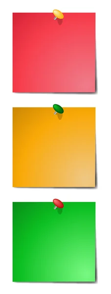 3 notas adhesivas coloreadas — Vector de stock